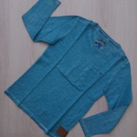 Блуза в цвят аква с винтидж ефект, снимка 1 - Детски Блузи и туники - 26305637