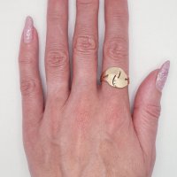 Дамски плътни златни пръстени, снимка 1 - Пръстени - 38540702