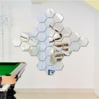Комплект шестоъгълни огледала декоративен стикер огледало във формата на шестоъгълен за стена, снимка 17 - Декорация за дома - 36630185