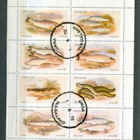 НАГАЛАНД -малък лист --видове риби - с печат, снимка 1 - Филателия - 38718998