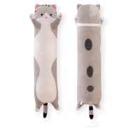 Плюшена играчка 90 см и възглавница сива котка, снимка 1 - Плюшени играчки - 44080559