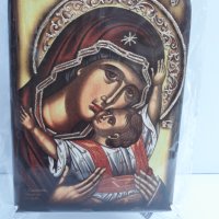 Икона на платно А5 на Пресвета Майка Богородица Закрилница - ръчна изработка . Модел А. , снимка 1 - Икони - 37796923