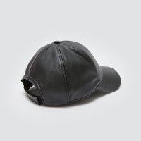 Унисекс кожена шапка с козирка в черен цвят, снимка 6 - Шапки - 43554075