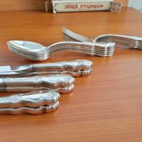 Руски посребрени прибори ножове лъжици и вилици , снимка 12 - Антикварни и старинни предмети - 28485934