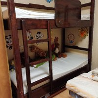Двуетажно легло от масив, снимка 3 - Мебели за детската стая - 43574560