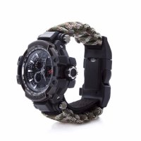 мъжки часовник 8в1 TACTICAL MILITARY SURVIVAL паракорд компас запалка, снимка 11 - Мъжки - 42946279