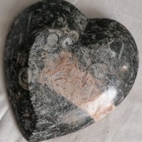 сърце черни амонити с кафяв кварц, снимка 3 - Колекции - 43375318