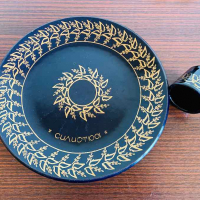 Керамична чиния с керамична чашка , снимка 5 - Антикварни и старинни предмети - 36544138