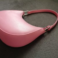Малка дамска кожена чанта за рамо в розов цвят, снимка 14 - Чанти - 43733574