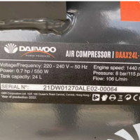 Компресор Air compressor 24L Daewoo DAAX24L, снимка 5 - Други машини и части - 44857726
