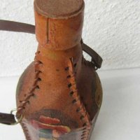 Еквадор Стъклена бутилка облечена с кожа с дълга дръжка, снимка 5 - Други стоки за дома - 28945245