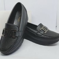  Дамски черни мокасини Ezel Shoes на платформа, снимка 3 - Дамски ежедневни обувки - 39200925