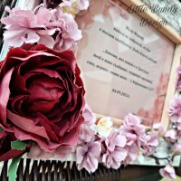 Декорирана рамка с цветя и осветление, снимка 5 - Подаръци за сватба - 37789220