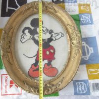 Голяма стара рамка за гоблен с Мики Маус, снимка 2 - Гоблени - 28885911