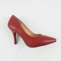 Дамски обувки в червено на ток, снимка 3 - Дамски елегантни обувки - 28633557