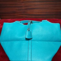 Красива лятна тюркоазена чанта естествена кожа, снимка 2 - Чанти - 36889748