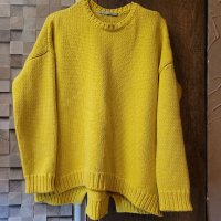 Страхотен ЖЪЛТ пуловер,едра плетка- XL/ XXL, снимка 9 - Блузи с дълъг ръкав и пуловери - 39231836