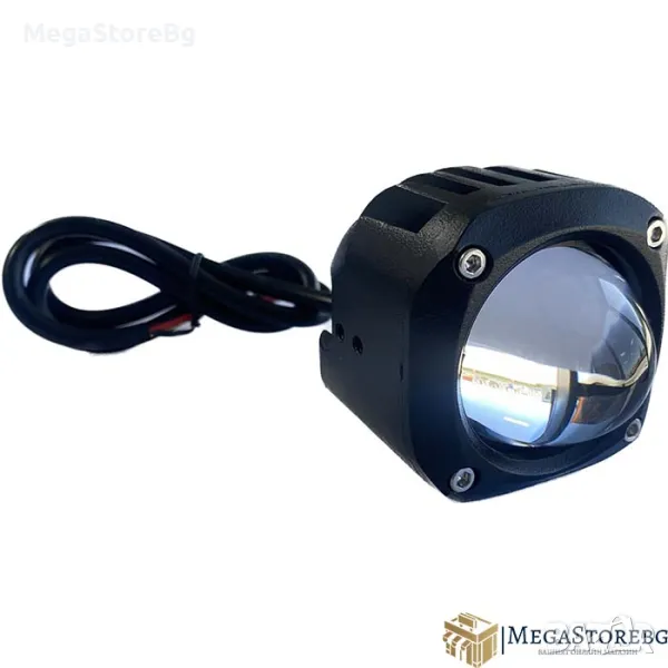 Халогенен диод фар за мотоциклет с лупа PG198 - 1 брой, снимка 1