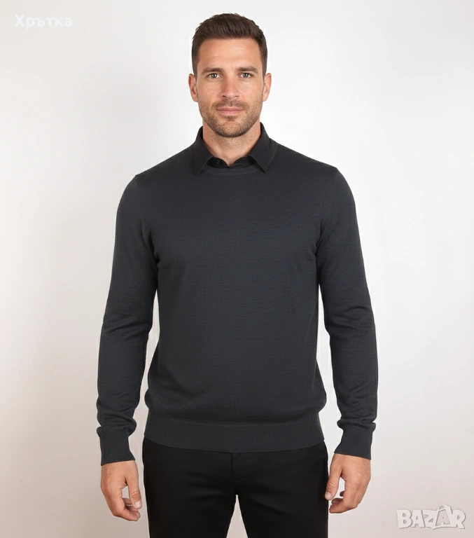 Boggi Milano - Оригинален мъжки пуловер от вълна размер 52 / L, снимка 1