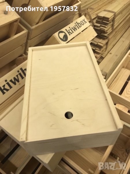 Декоративна дървена кутия за две бутилки вино, снимка 1