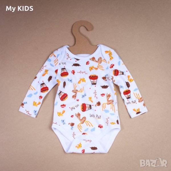 бебешко боди на весели животни 62 3-6 74 9-12 80 12-18 86 18-24 92 2-3, снимка 1