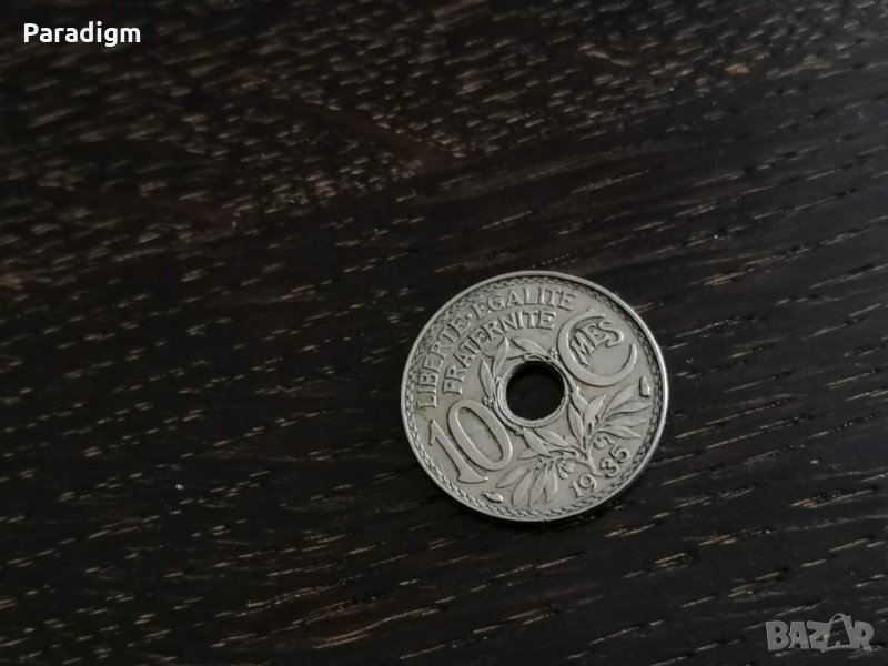 Mонета - Франция - 10 сантима | 1935г., снимка 1