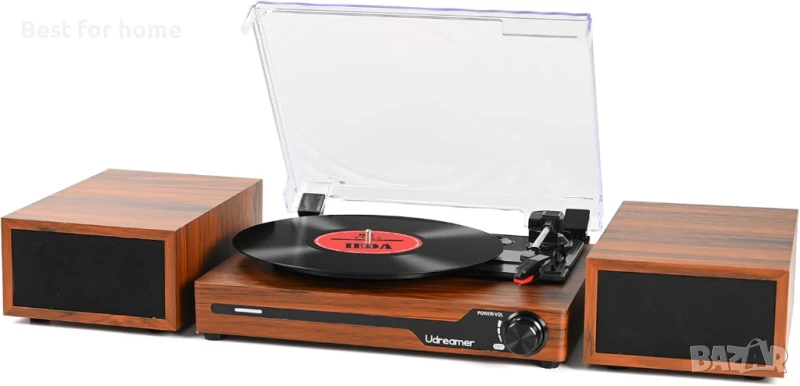 Преносим грамофон с външни високоговорители, снимка 1