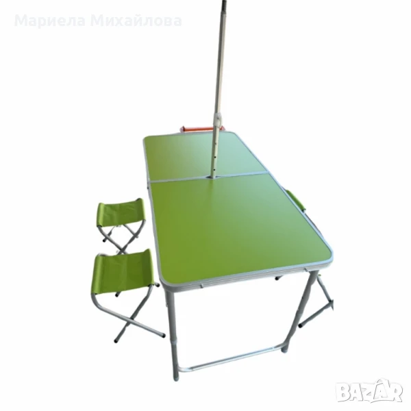 Къмпинг комплект 3 в 1: Сгъваема маса с 4 стола и чадър , снимка 1