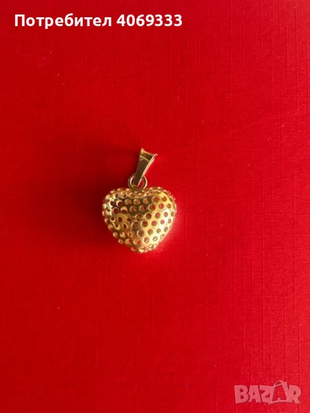 Златна Висулка сърце 1.07гр 14к, снимка 1