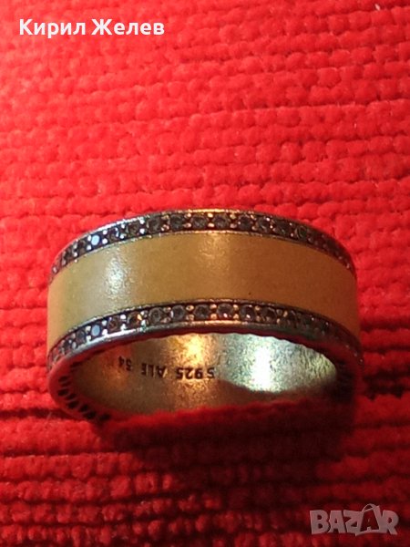 МАРКОВ ЕМАЙЛИРАН ФЕШЪН АРТ СРЕБЪРЕН ПРЪСТЕН СРЕБРО S 925 ALE 54 на ПАНДОРА PANDORA Тип ХАЛКА 40644, снимка 1