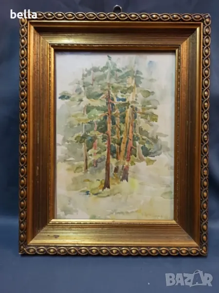 Стар български акварел на художника Тодор Димитров 62 год , снимка 1