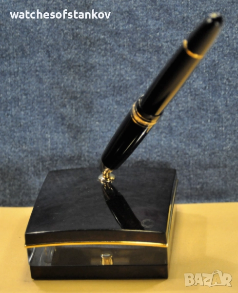 "MONTBLANC" 147 Traveler LeGrand Fountain pen&Desk Crystal Stand sets., снимка 1