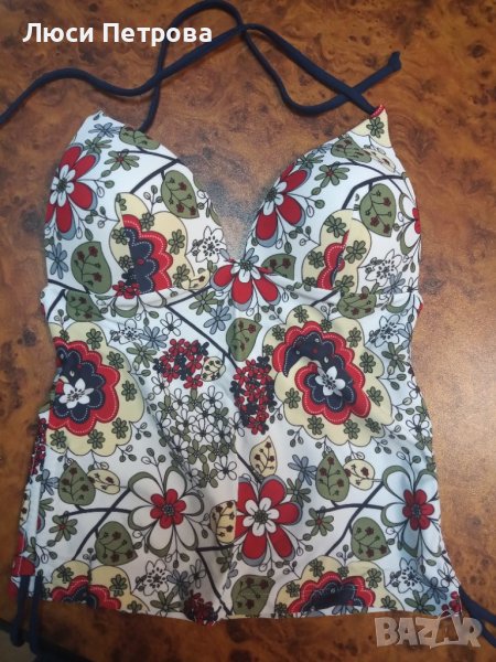 Бански шарен горнище потник с гол гръб, снимка 1