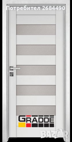 Интериорна врата Gradde Aaven Glas, цвят Бял Мат, снимка 1