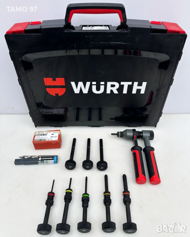 Wurth HES 412 - Тресчотна нитачка за нит-гайки 4-12mm, снимка 1