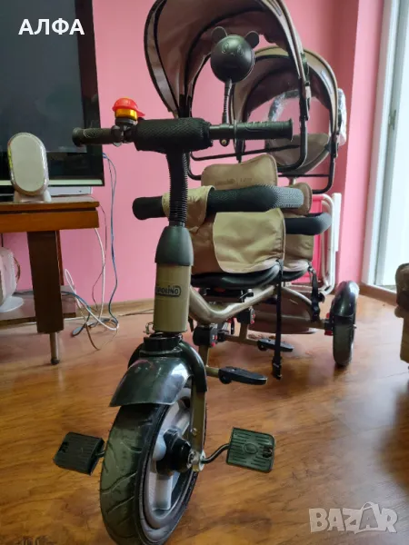 Chipolino Детска триколка за близнаци / породени деца 2Play златисто бежово , снимка 1