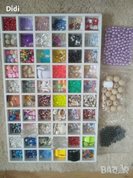 Мъниста перли декорация синьо око, снимка 1