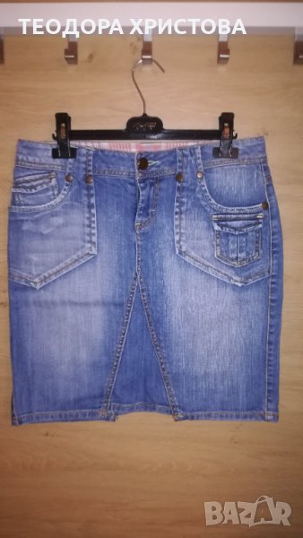 Дънкова пола марка Promod, размер С/М, снимка 1