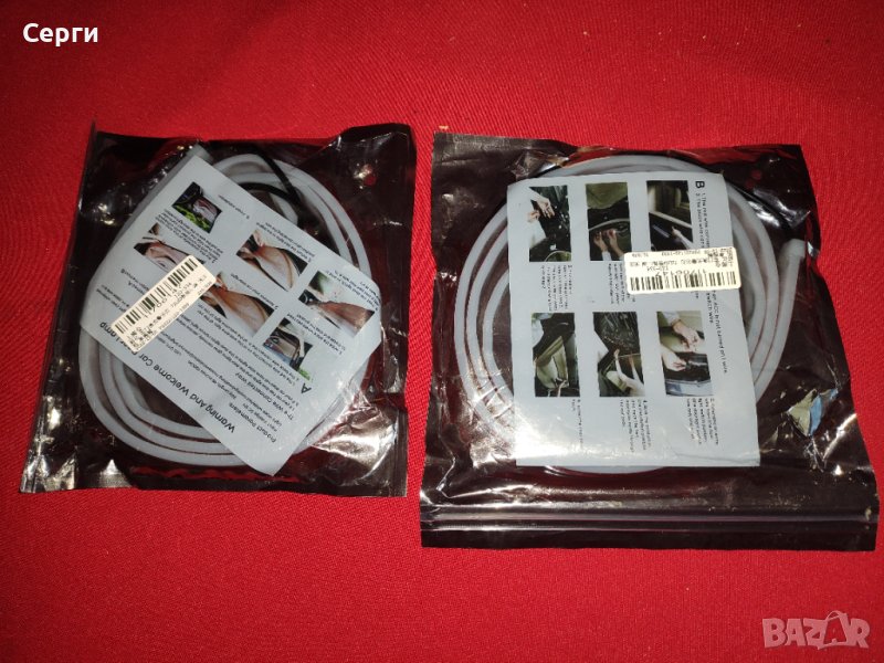 Мигаща LED светлинна лента против сблъсък за врата на кола, водоустойчива, на 12V., снимка 1