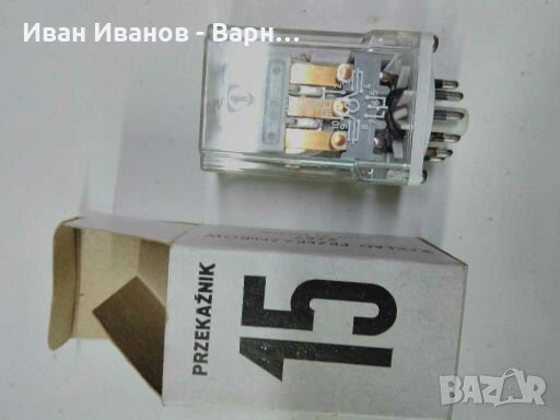 Полско Реле 220 волта   R15  . 220V / 50Hz  3 х 10А ;11извода ;  Полша, снимка 1