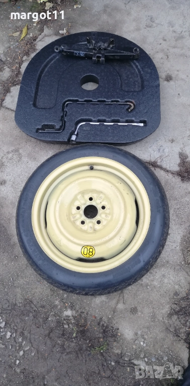 резервна гума от ТОЙОТА 5*100 Ц О554,1 с крик и ключ, снимка 1