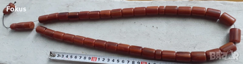 Огромна броеница от каталин 33 зърна + поп с дамари, снимка 1