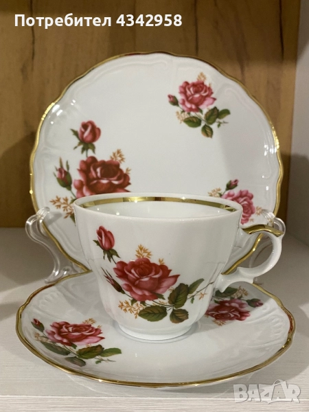 Vintage.Wunsiedel.Немски порцеланов комплект с рози  60-те години, снимка 1