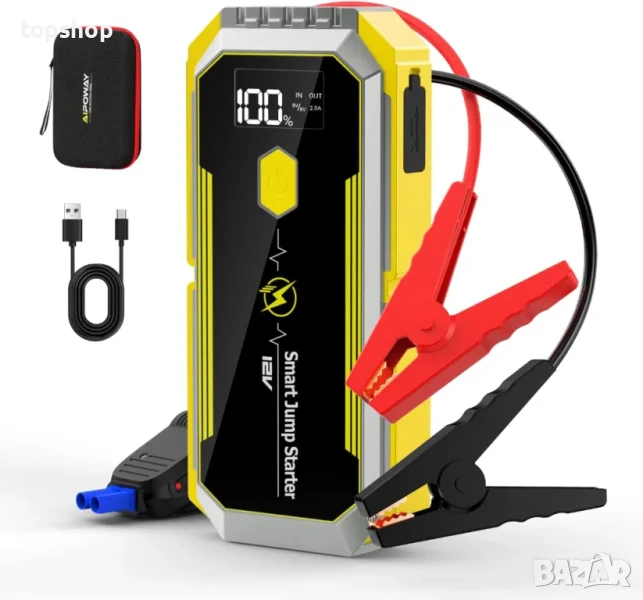 НОВ смарт jump starter стартов стартер 5000A, батерия за старт на двигателя, 26800mAh, снимка 1