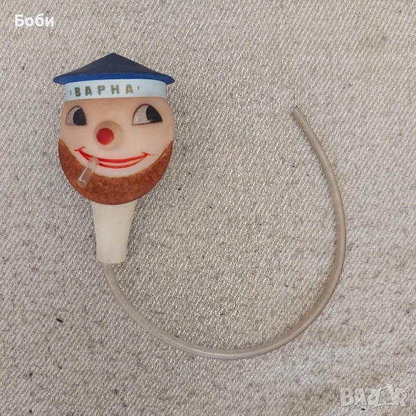 Стара Ретро Соц Гумена Помпичка Играчка за Бутилка - Моряк Варна, снимка 1