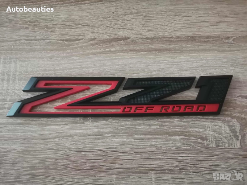 Chevrolet Z71 Offroad черно с червено емблема, снимка 1