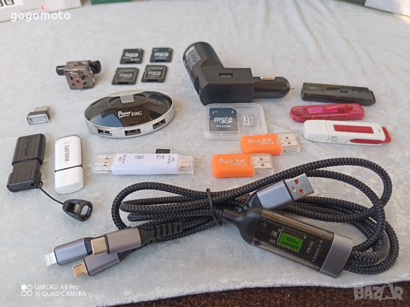 памети, флаш памет, флашки, карти, Tf  карти, SD карти, четец, hub , снимка 1