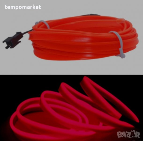Интериорна LED лента 1 метър - червена, снимка 1