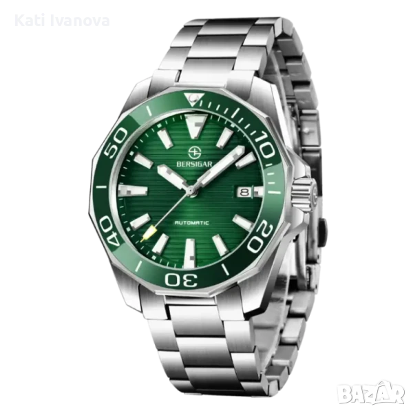 Мъжки автоматичен часовник BERSIGAR, елегантен,  механичен ръчен часовник със сапфирено стъкло, снимка 1