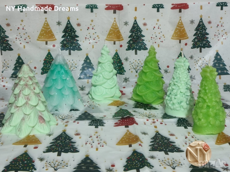 Ръчно изработени елхи от соев восък!!!, снимка 1